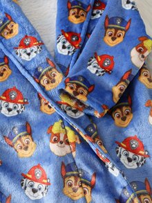 Cozy Pixies | PAW Patrol 兒童小男孩休閒日常舒適印花毛絨長袖開襟睡袍家居服 - 寶藍色 - 查看 5