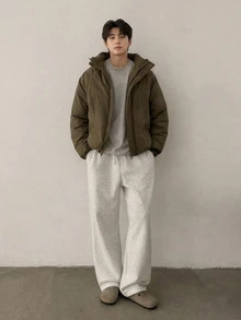 DAZY Men's Solid Color Drawstring Waist Casual Daily Sweatpants - Light Grey - View 7