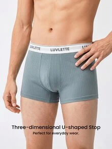 LUVLETTE 3-Pack Cotton Mid Rise Printed Letter Webbing Men's Boxer Briefs - Multicolor - View 10