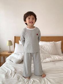 DAZY 兒童秋季服飾，小男孩居家休閒服 - 淺灰色 - 查看 7