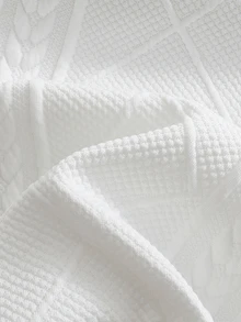 SHEIN 小男孩紋理拼接長袖運動衫 - 白色 - 查看 7