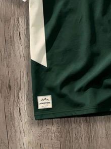 Daypath Men's Letter & Mountain Print Short Sleeve Casual Polo Shirt - Green - View 4