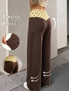 SHEIN 青少年女孩針織黑色百搭休閒長褲 - 彩色 - 查看 1