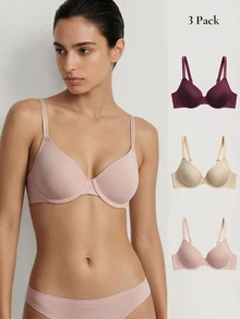 Ocili Studio Women's Push-Up Comfortable Versatile Bra 3-Pack - Multicolor - View 1