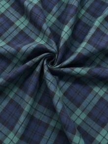 GlowEve CURVE Plus Size Women's Plaid Elegant Commuter Skirt - Green - View 4