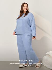 LUVLETTE Plus Size Pajama Sets - Blue - View 10