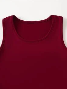 SHEIN 少女風3件套，立領夾克 + 吊帶背心 + 緊身褲，修身顯瘦 溫柔優雅 休閒運動 賽車健身 秋季酷女孩可愛風 - 酒紅色 - 查看 4