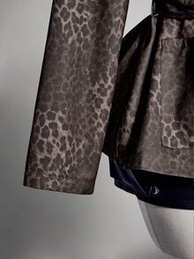 SHEIN ICON Women's Plus Size Leopard Print Lapel Collar Jacket - Brown - View 8