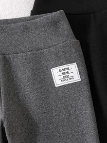 SHEIN 女童 2 件組，秋冬女童內搭褲，柔軟高彈性標誌裝飾內搭褲，高腰修身兒童下著，適合女童日常休閒穿著 - 彩色 - 查看 6