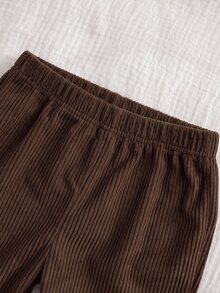 Cozy Pixies 新生兒小熊圖案對比色 Polo 領長袖運動衫與長褲套裝 - 彩色 - 查看 3