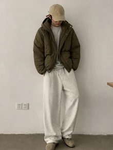 DAZY Men's Solid Color Drawstring Waist Casual Daily Sweatpants - Light Grey - View 3