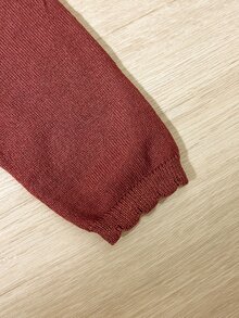 Blossori 女童修身圓領針織開襟衫，秋冬款 - 棕色 - 查看 3