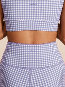 Aralina Women's Plaid Round Neck Cap Sleeve Top And Shorts Casual Sportswear Set - Purple - View 9