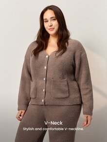 LUVLETTE Plus Size Pajama Sets - Coffee Brown - View 5