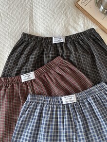 Napfluff Bộ 3 quần short nữ 100% cotton phong cách đơn giản in họa tiết patch - Nhiều màu - Xem 4