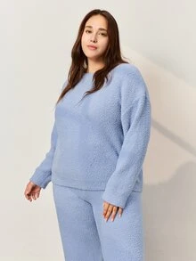 LUVLETTE Plus Size Pajama Sets - Blue - View 11
