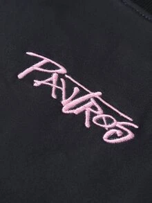 PAVTROS 男士時尚 Ins 風格短版 T 恤，磨毛針織面料，超寬鬆版型，街頭時尚，休閒高級感，老錢風，山系風格，極簡風，百搭日常穿著，時尚穿搭，返校季，戶外，主題派對，最佳禮物，時尚印花圖案，萬聖節 - 黑色 - 查看 5