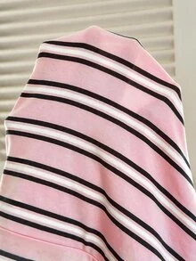 SHEIN 孕婦條紋哺乳T恤，休閒秋季穿著 - 彩色 - 查看 7