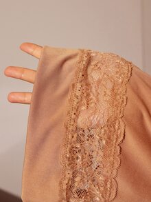 Slumberist Sexy V-Neck Lace Camisole & Robe 2 Pieces Set, French Luxury Style Women's Loungewear Pajama Set - Brown - View 8