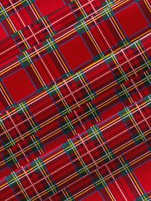 PopScrub Casual Minimalist Red Plaid Christmas Nurse Scrub Uniform Top - Multicolor - View 3