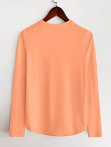 EMERY ROSE Christmas A Large-Sized Wine-Red Round-Neck Long-Sleeved T-Shirt, Comfortable And Versatile Fall - Apricot - View 2