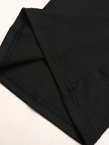 SHEIN Girlism 青少年女孩黑色高腰緊身高彈力休閒瑜伽多功能口袋手機包喇叭腿長褲運動褲 - 彩色 - 查看 9