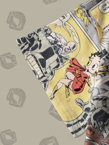 Betty Boop x SHEIN تي شيرت بأكمام قصيرة بطباعة كرتونية لطيفة مقاس كبير - أبيض - مشاهدة 6