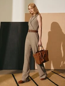 MOTF PREMIUM WOMEN'S SOLID COLOR CASUAL DAILY WEAR JUMPSUIT - Khaki - View 3