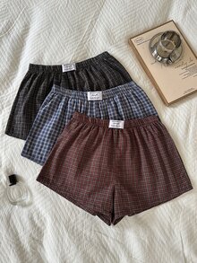 Napfluff Bộ 3 quần short nữ 100% cotton phong cách đơn giản in họa tiết patch - Nhiều màu - Xem 5