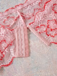 Elorette Christmas Plus Size Bra And Panty Sets - Pink - View 4