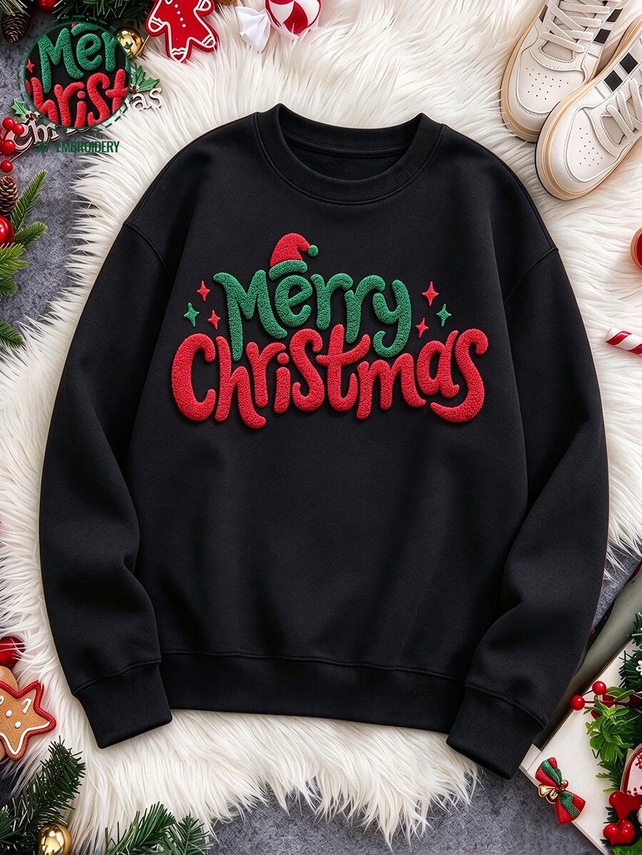 Manfinity Homme Men's Letter Pattern Casual Everyday Sweatshirt - Black - View 1