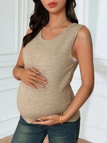 Dazy Maternity 2PCS Maternity Sweaters - Apricot - View 3