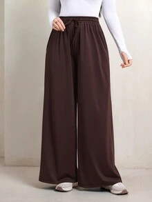 Veilorie Women's Knitted Sun Protection Sports Long Pants - Brown - View 1