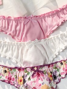 PetitDoll Women's Bow Decor Sexy Everyday Thong Panties - Multicolor - View 4