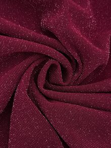 Elaquor Plus Size Women's Solid Color Pleated Elegant Waist-Cinching Party Dress Christmas - Burgundy - View 7
