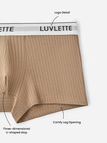 LUVLETTE 3-Pack Cotton Mid Rise Printed Letter Webbing Men's Boxer Briefs - Multicolor - View 5