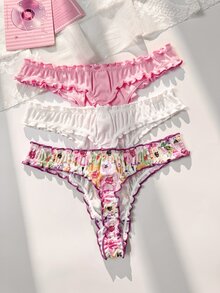 PetitDoll Women's Bow Decor Sexy Everyday Thong Panties - Multicolor - View 2