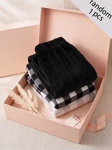 SHEIN 青少年女孩簡約百搭休閒運動長褲，適合週末外出 - 黑色 - 查看 7