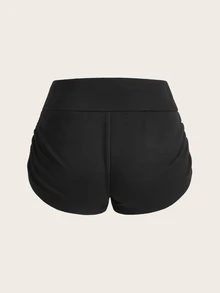 SHEIN EZwear 女款休閒日常外出騎士圖案短褲 - 灰色 - 查看 2