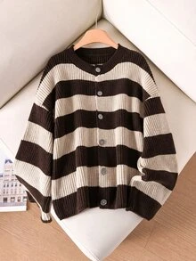 CosyJoli Plus Size Elegant French Style Commuter Vacation Romantic Colorblock Pink Knit Cardigan Sweater Top Women Autumn Winter High-End Minimalist - Apricot - View 4