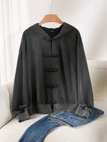 Story & Sage Women's Solid Color Casual Versatile Everyday Sweatshirt - Black - View 5