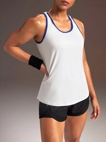 Powerista Women's Colorblock Casual Daily Travel Sports T-Shirt - White - View 4