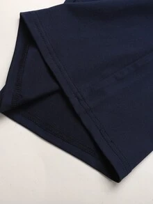SHEIN Tween Girls Partywear Deep Tween Girl Blue Elegant Fitted Jumpsuit Tween Girl - Navy Blue - View 8