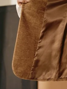 MOTF PREMIUM WOMEN'S SOLID COLOR CASUAL VERSATILE COMMUTE & TRAVEL BLAZER JACKET - Khaki - View 3