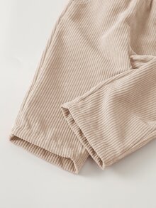 Cozy Pixies Baby Girl Elastic Waist Casual Everyday Long Autumn Pants - Apricot - View 7