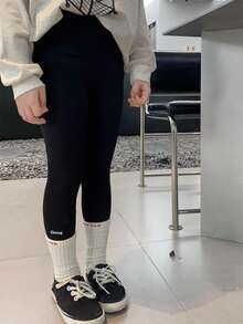 Dazy Kids 女童修身緊身褲 - 深灰色 - 查看 6