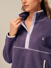 OutZeal Women Outdoor Fleece Winter Hiking Camping Thermal Sweatshirt - Purple - View 10