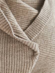 ROMWE Kawaii Autumn/Winter Versatile White Aesthetic Sweet Girl Tube Top & Lantern Sleeve 2 Pieces Sweater Set - Coffee Brown - View 7
