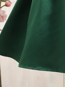 SHEIN Young Girl Sequin Pleated Kids Dress For Party, Ball, Festival - Green - View 6
