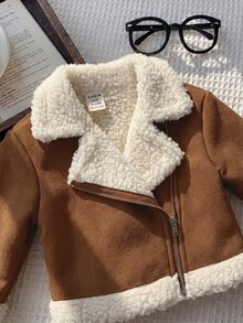 SHEIN 女嬰秋冬可愛百搭保暖內裡夾克 - 鏽棕色 - 查看 8